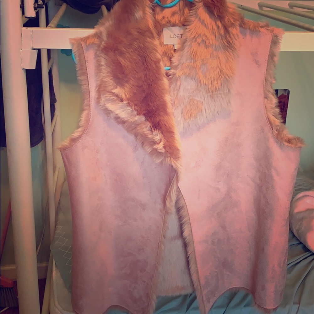 Loft Reversible Faux shearling vest